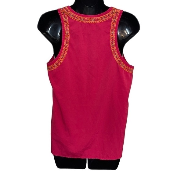 Euc Cynthia Rowley sleeveless top/tank, bright pink, stitching details, size med - Picture 3 of 8